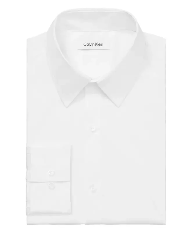 Men's CK X Extra-Slim Stretch Dress Shirt-White - 3