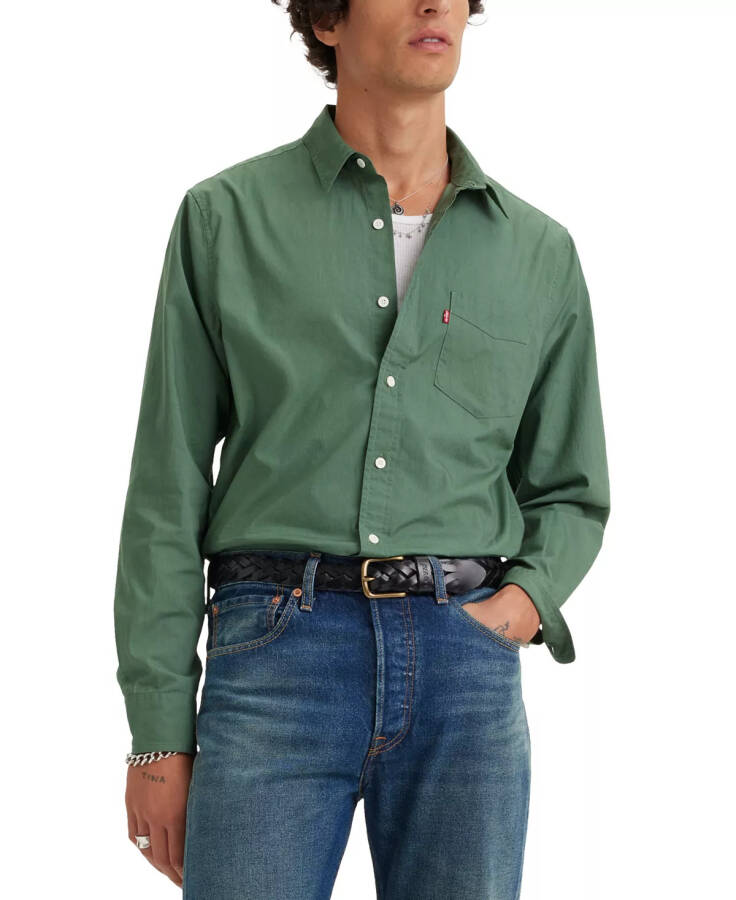 Men's Classic 1 Pocket Regular-Fit Long Sleeve Shirt Dark Forest - 1