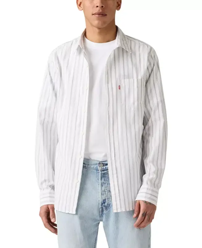 Men's Classic 1 Pocket Regular-Fit Long Sleeve Shirt-Quiet Harbor Poplin - LEVI'S