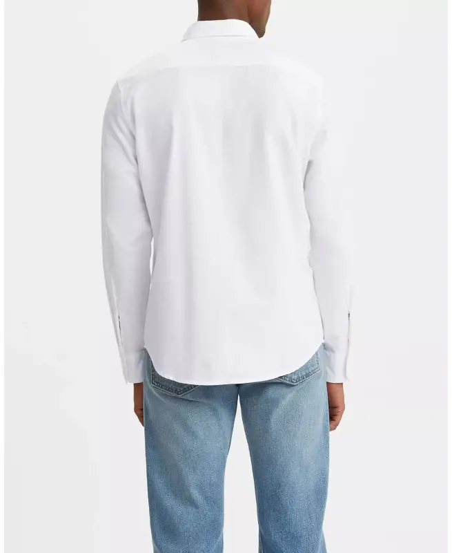 Men's Classic 1 Pocket Regular-Fit Long Sleeve Shirt-White 17 - 2