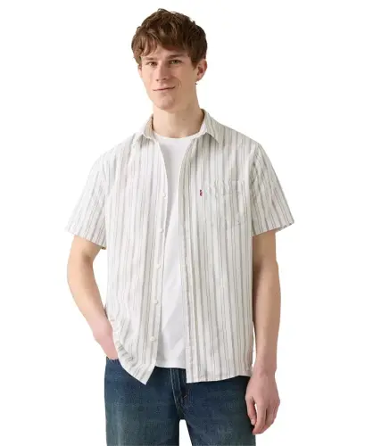 Men's Classic Regular-Fit Shirt - Garrett Stripe Egret - 4