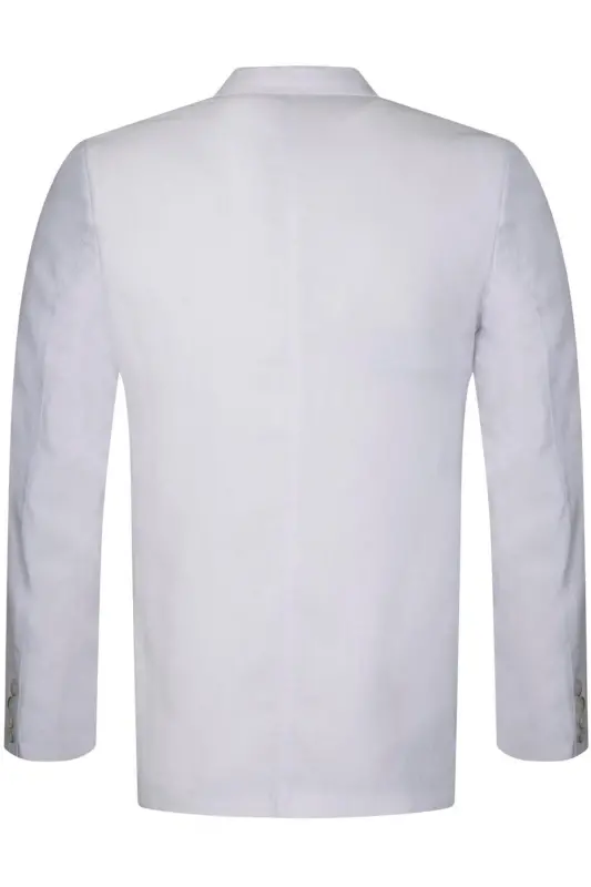Men's Classic Collar Casual Chic Comfort Fit Blazer Jacket - WHITE - 2