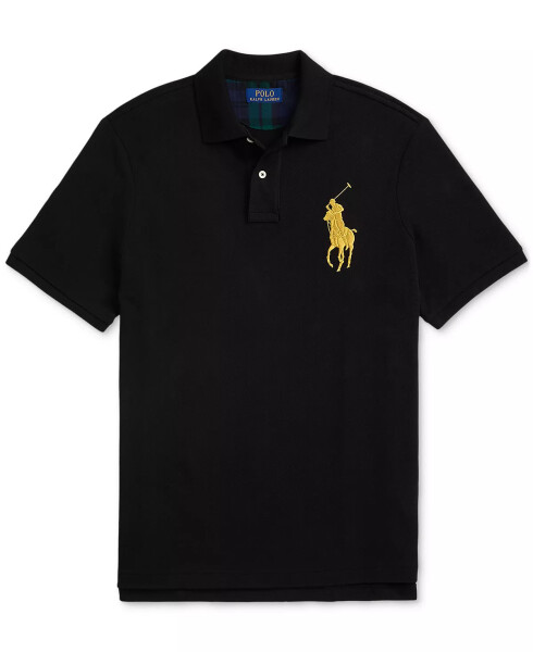 Men's Classic-Fit Big Pony Mesh Polo Shirt Black - 5