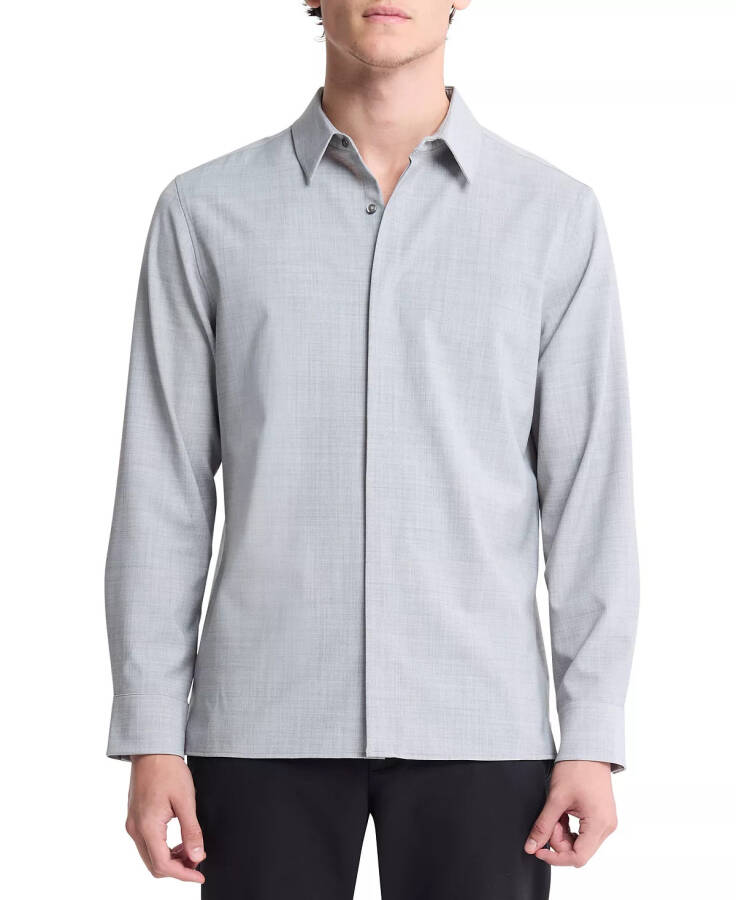 Men's Classic-Fit Button-Down Shirt Grey Heather - 1