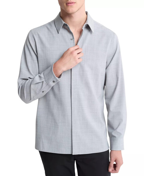 Men's Classic-Fit Button-Down Shirt Grey Heather - 2