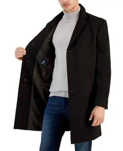 Men's Classic-Fit Camber Wool Overcoat - Espresso - 3