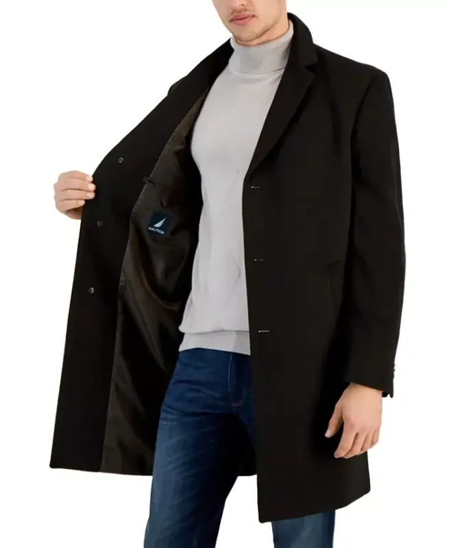 Men's Classic-Fit Camber Wool Overcoat - Espresso - 3