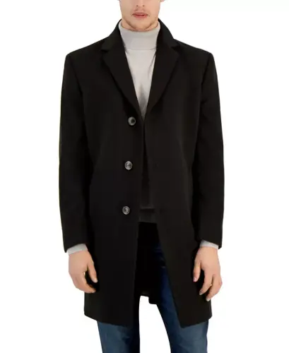 Men's Classic-Fit Camber Wool Overcoat - Espresso 