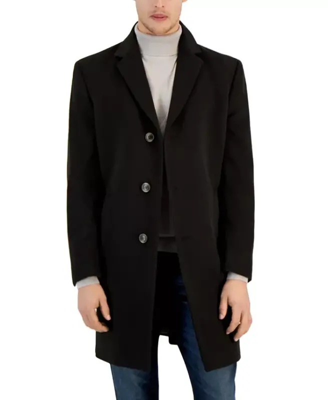 Men's Classic-Fit Camber Wool Overcoat - Espresso - 1