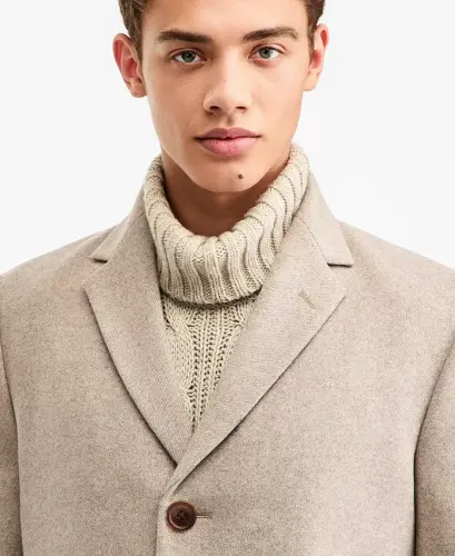 Men's Classic-Fit Camber Wool Overcoat - Tan Twill - 3
