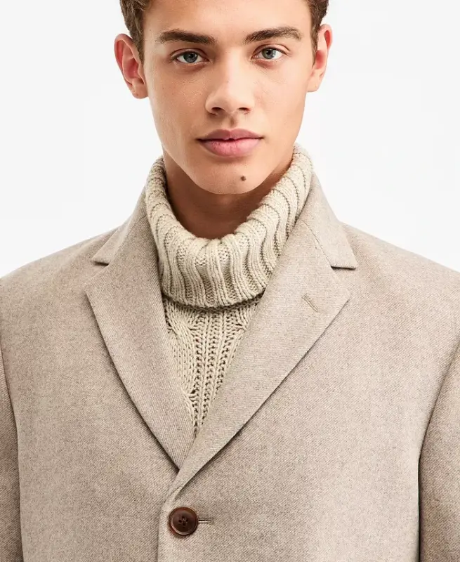 Men's Classic-Fit Camber Wool Overcoat - Tan Twill - 3