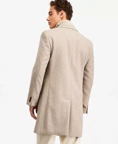 Men's Classic-Fit Camber Wool Overcoat - Tan Twill - Nautica (1)