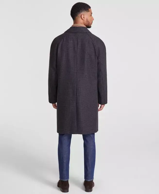 Men's Classic-Fit Check Overcoat - 2