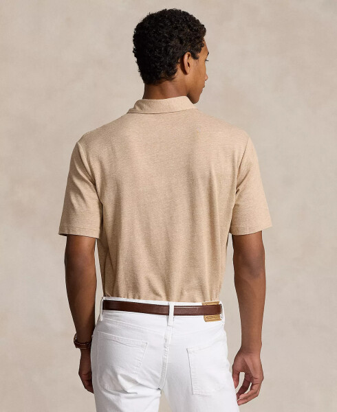 Men's Classic-Fit Cotton-Linen Mesh Polo Shirt Classic Camel/white - 2