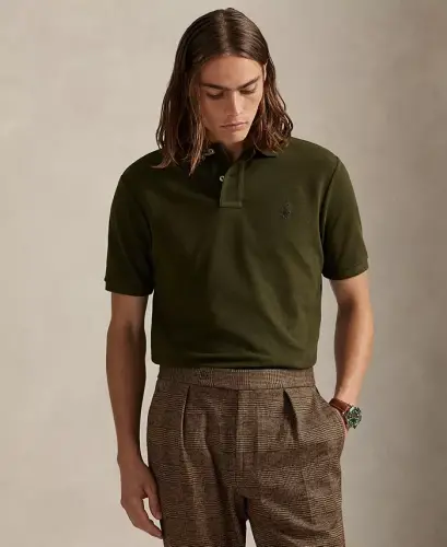 Men's Classic-Fit Cotton Polo Shirt - COMPANY OLIVE/C8526 - 1