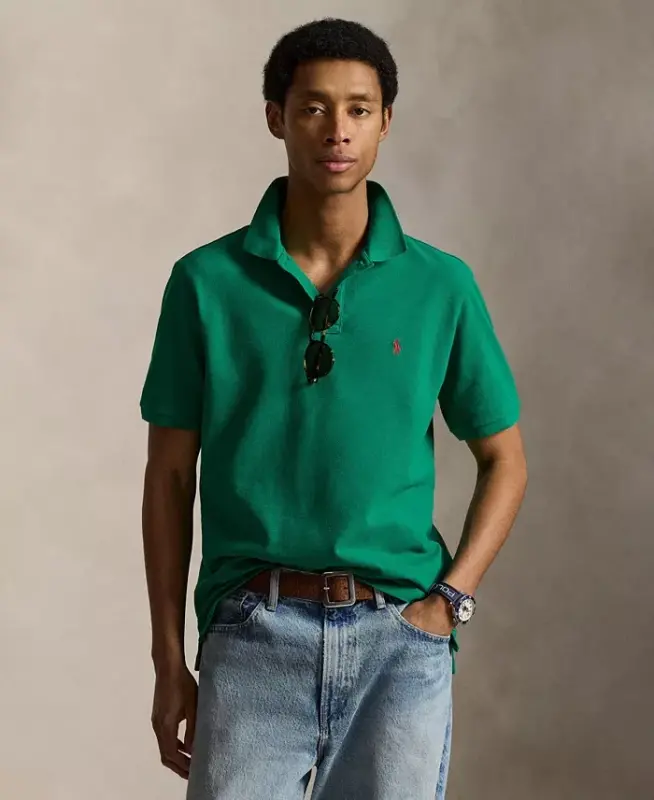 Men's Classic-Fit Cotton Polo Shirt - Erin Green - 1