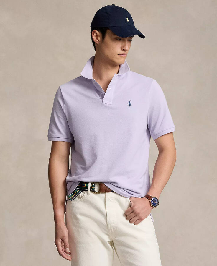 Men's Classic-Fit Cotton Polo Shirt Flower Purple - 1