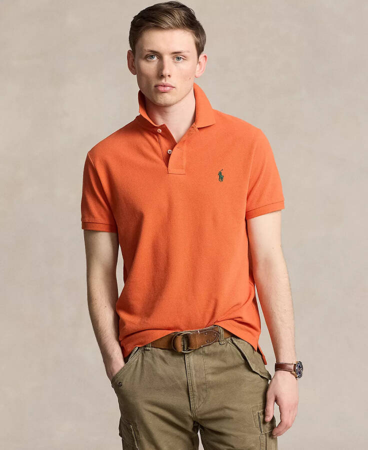 Men's Classic-Fit Cotton Polo Shirt Orange - 1