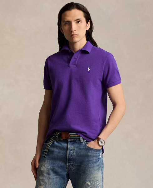 Men's Classic-Fit Cotton Polo Shirt Purple - 1