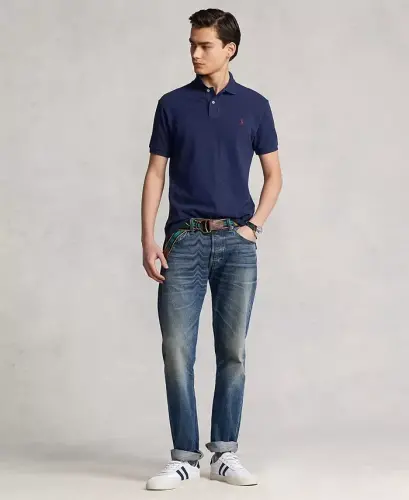 Men's Classic-Fit Cotton Polo Shirt - Spring Navy Heather 