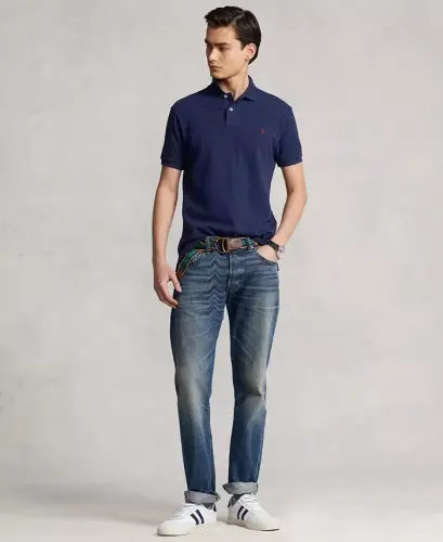 Men's Classic-Fit Cotton Polo Shirt - Spring Navy Heather - 7