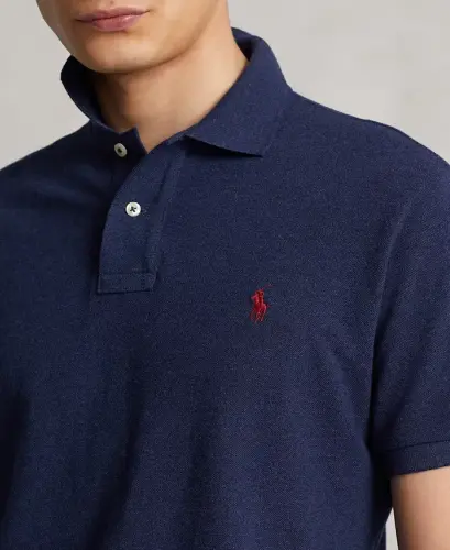 Men's Classic-Fit Cotton Polo Shirt - Spring Navy Heather - 3