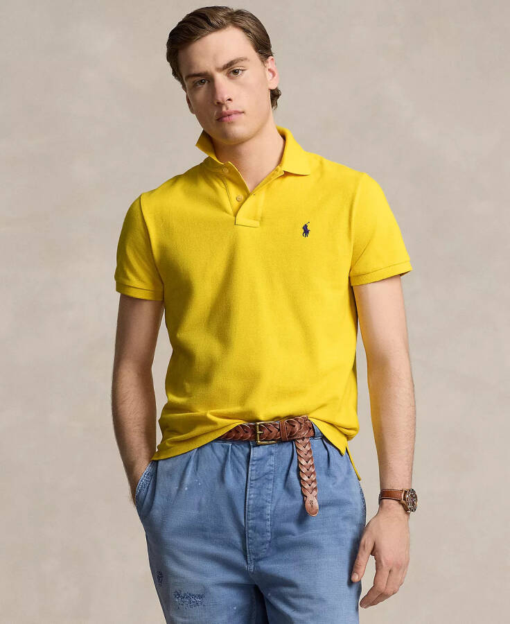 Men's Classic-Fit Cotton Polo Shirt Yellow - 1