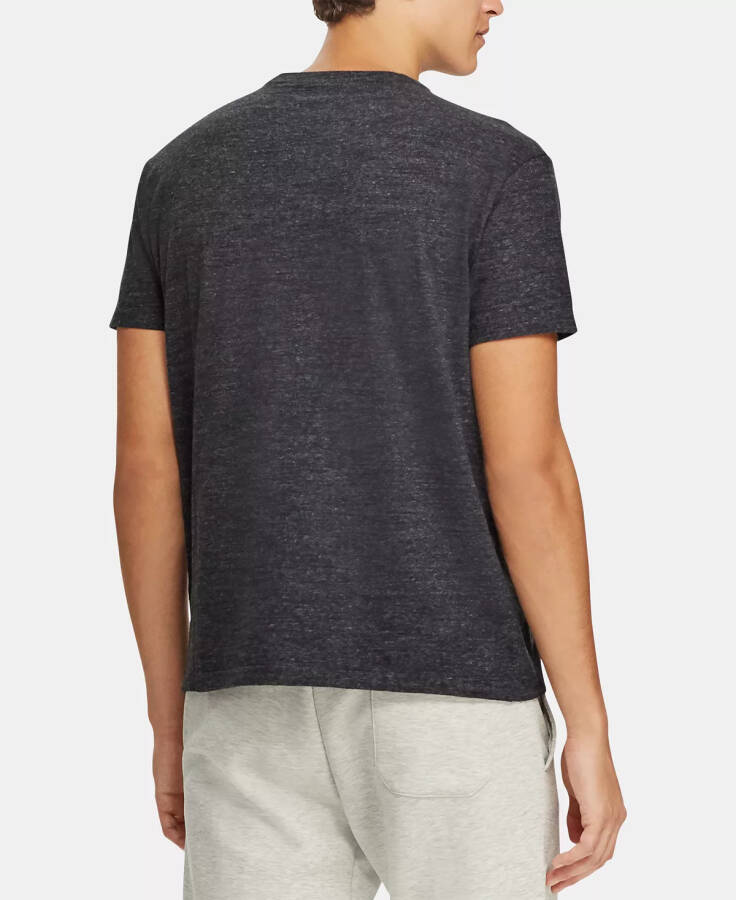Men's Classic Fit Crew Neck Pocket T-Shirt Black Marl Heather - 2