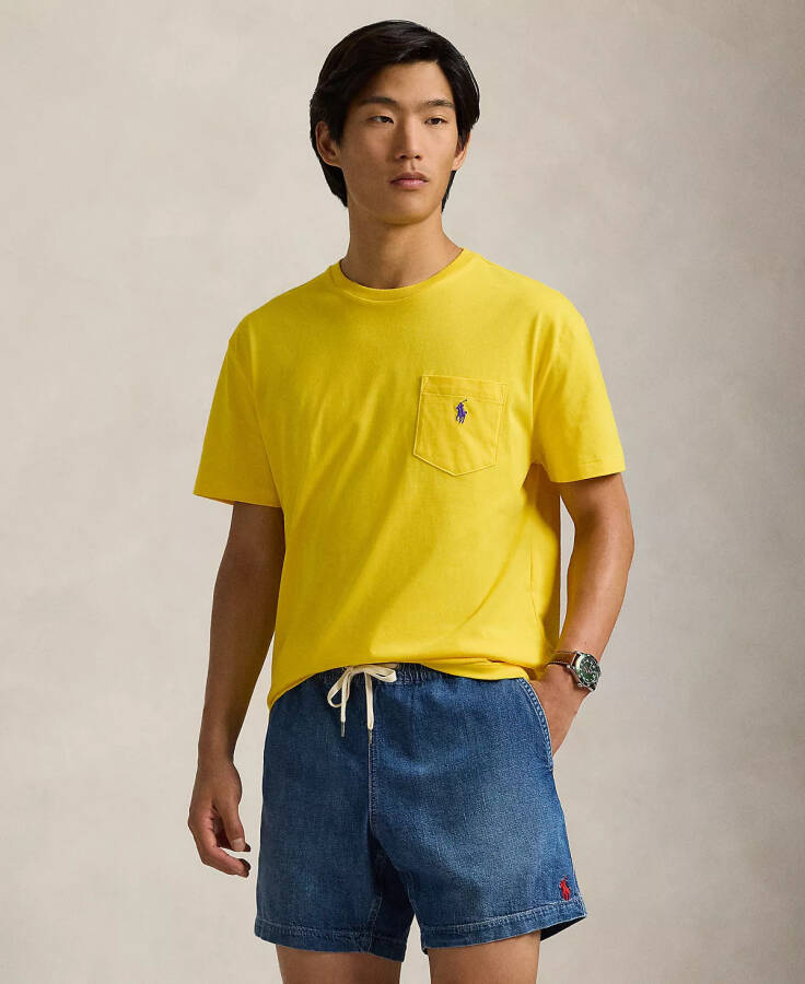 Men's Classic Fit Crew Neck Pocket T-Shirt Lemon Rind - 1