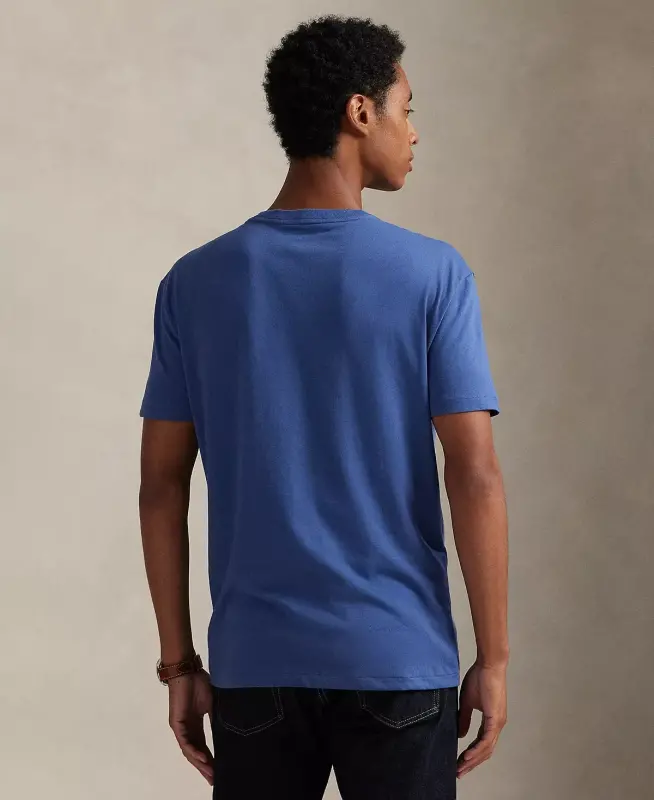 Men's Classic Fit Crew Neck Pocket T-Shirt-Old Royal - 2