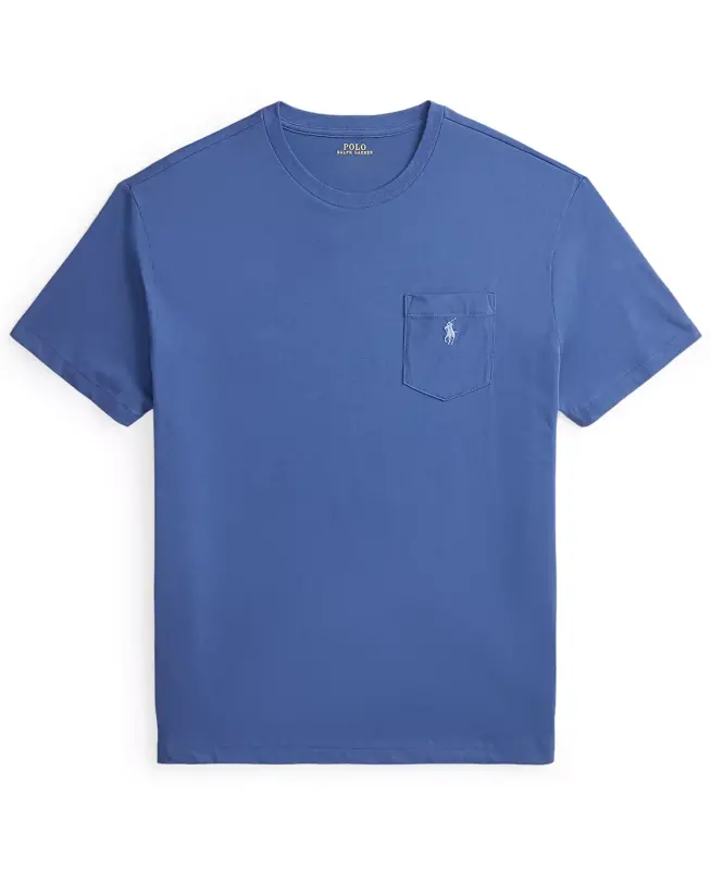Men's Classic Fit Crew Neck Pocket T-Shirt-Old Royal - 5