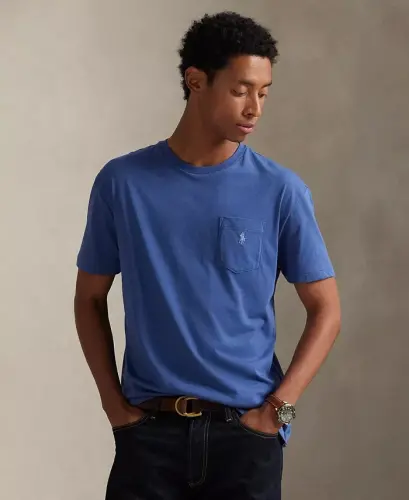Men's Classic Fit Crew Neck Pocket T-Shirt-Old Royal 