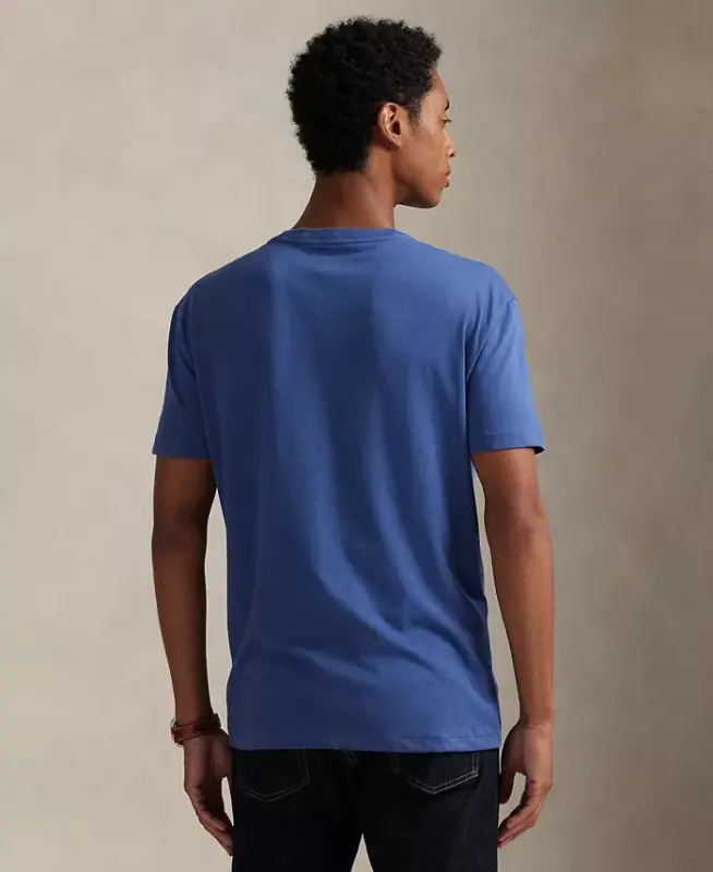 Men's Classic Fit Crew Neck Pocket T-Shirt-Old Royal - 4