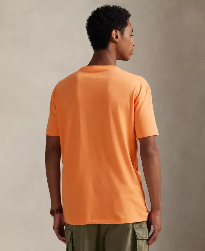 Men's Classic Fit Crew Neck Pocket T-Shirt-Pompano Orange - 2
