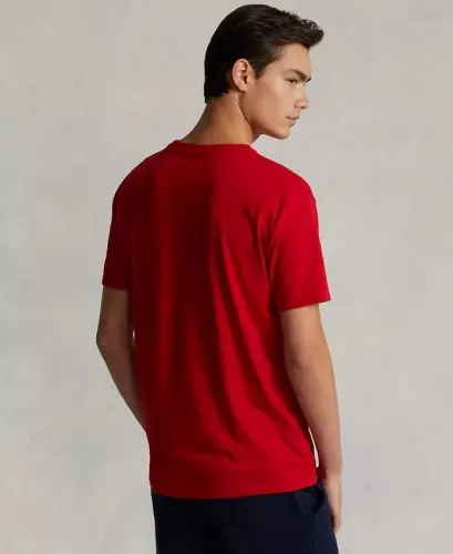 Men's Classic Fit Crew Neck Pocket T-Shirt-RL 2000 Red - 4