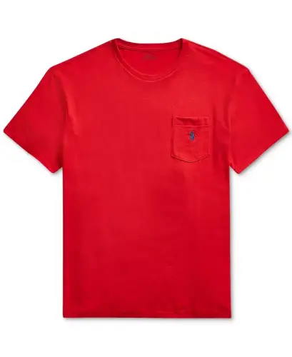 Men's Classic Fit Crew Neck Pocket T-Shirt-RL 2000 Red - 5