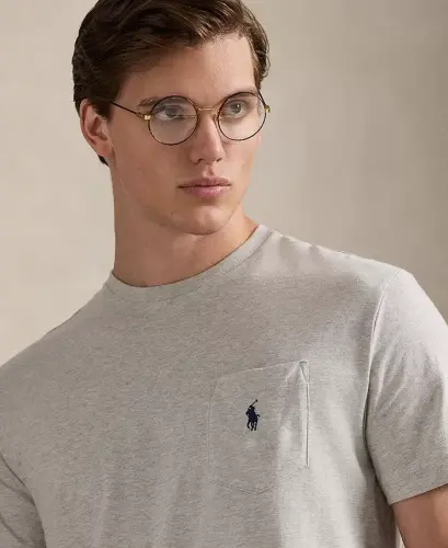 Men's Classic Fit Crew Neck Pocket T-Shirt-Taylor Heather - 3