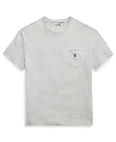 Men's Classic Fit Crew Neck Pocket T-Shirt-Taylor Heather - 5