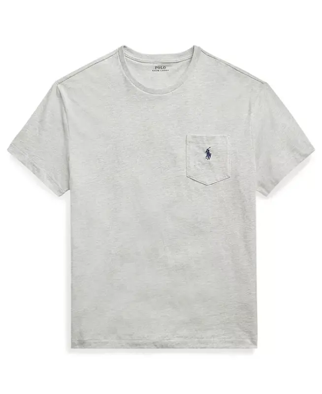 Men's Classic Fit Crew Neck Pocket T-Shirt-Taylor Heather - 5