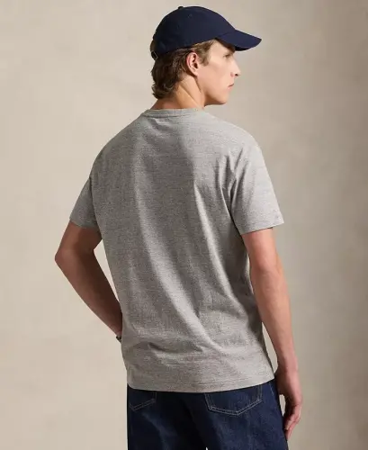 Men's Classic Fit Crew Neck T-Shirt-Dark Vintage Heather - 4