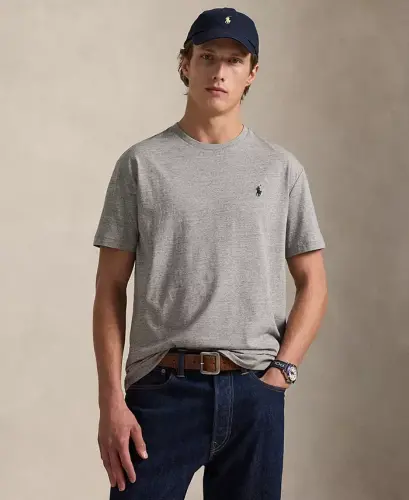 Men's Classic Fit Crew Neck T-Shirt-Dark Vintage Heather 