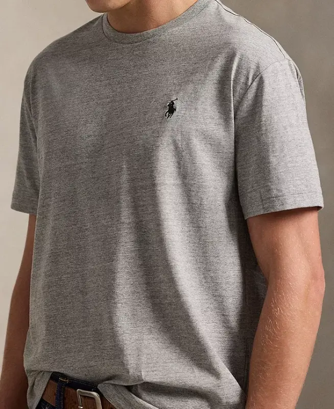 Men's Classic Fit Crew Neck T-Shirt-Dark Vintage Heather - 3