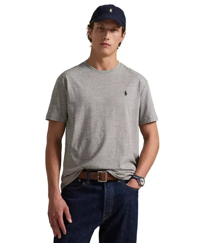 Men's Classic Fit Crew Neck T-Shirt-Dark Vintage Heather - POLO RALPH LAUREN