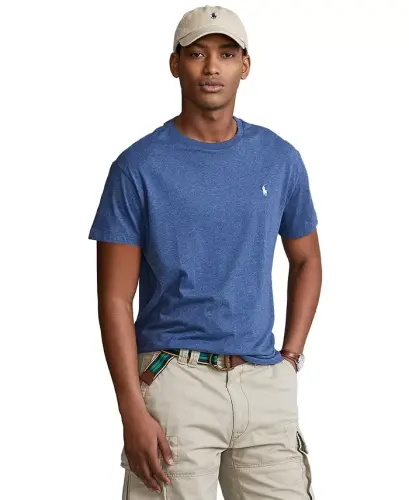 Men's Classic Fit Crew Neck T-Shirt-Derby Blue Heather 