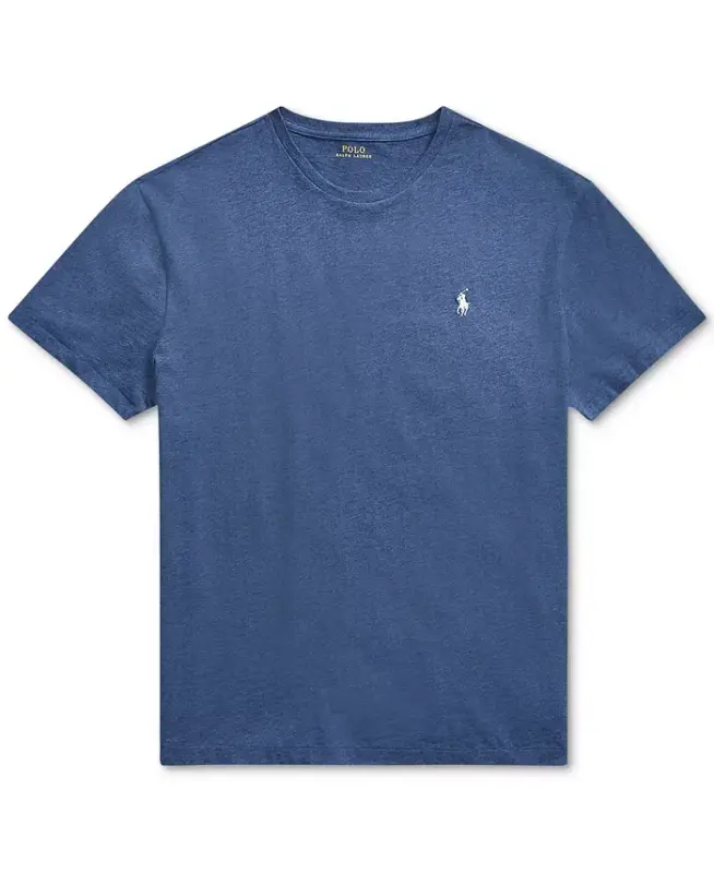 Men's Classic Fit Crew Neck T-Shirt-Derby Blue Heather - 5