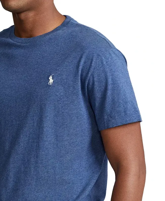Men's Classic Fit Crew Neck T-Shirt-Derby Blue Heather - 3