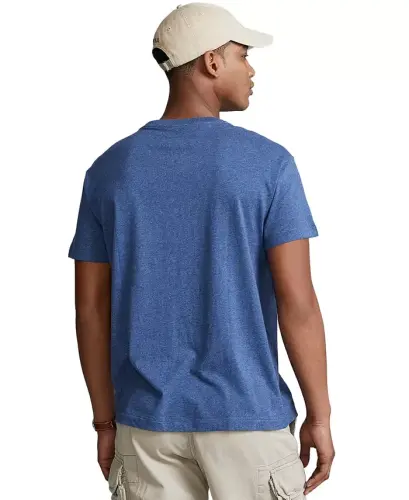 Men's Classic Fit Crew Neck T-Shirt-Derby Blue Heather - 4