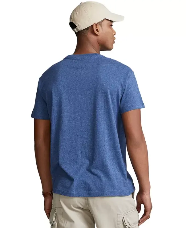 Men's Classic Fit Crew Neck T-Shirt-Derby Blue Heather - 4