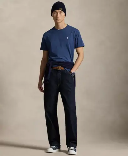 Men's Classic Fit Crew Neck T-Shirt-Derby Blue Heather 