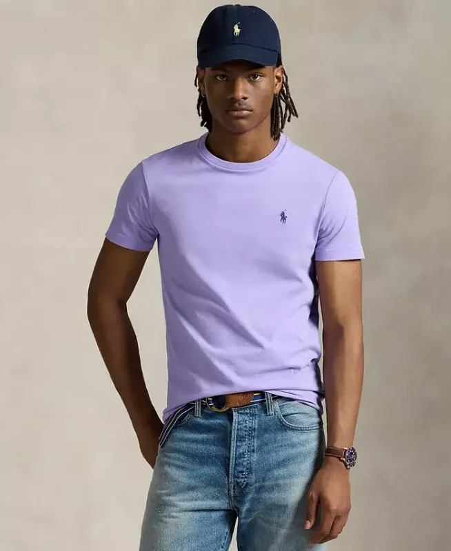 Men's Classic Fit Crew Neck T-Shirt-Sky Lavender - 1